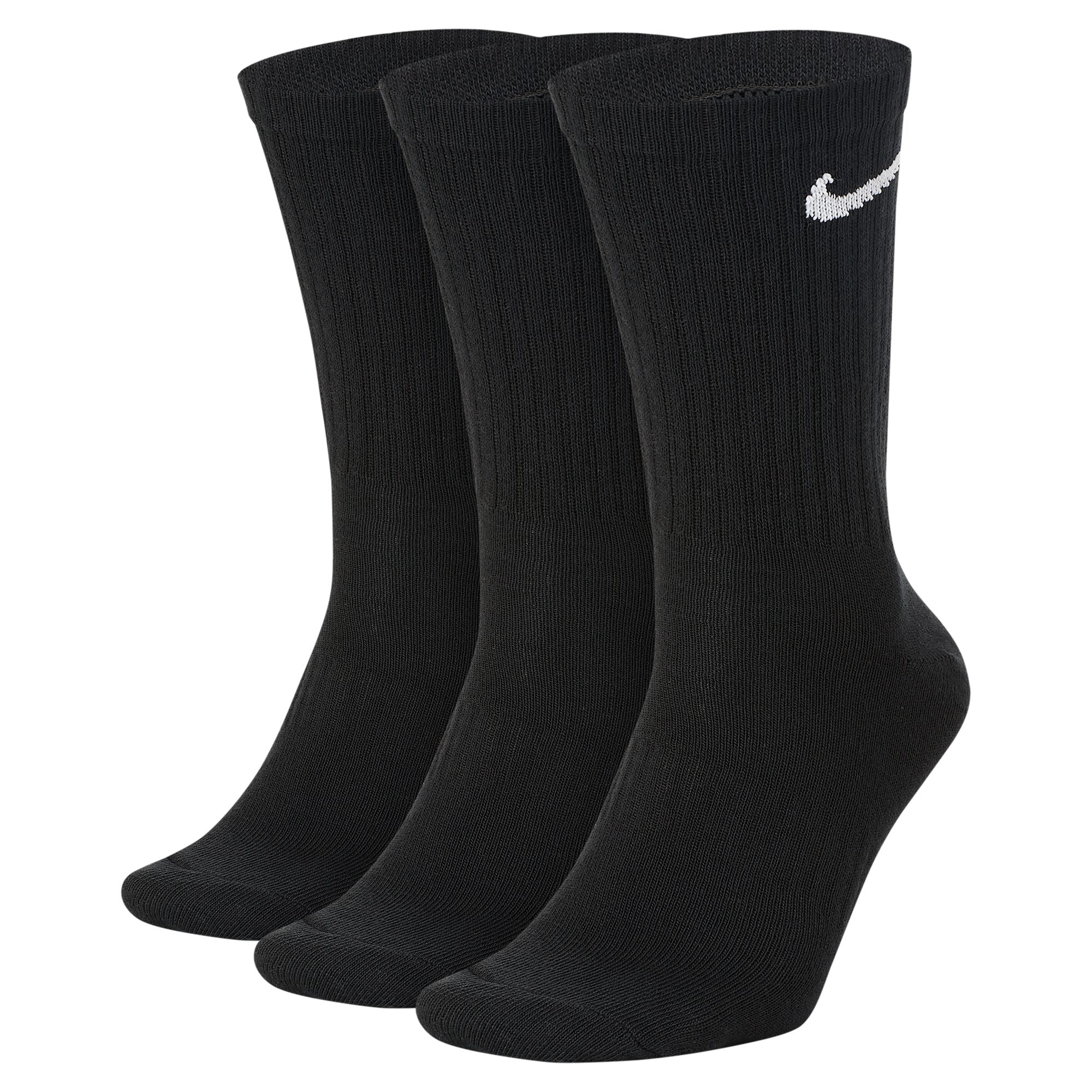 NIKE EVERYDAY 3-Pack Black CREW SOCKS
