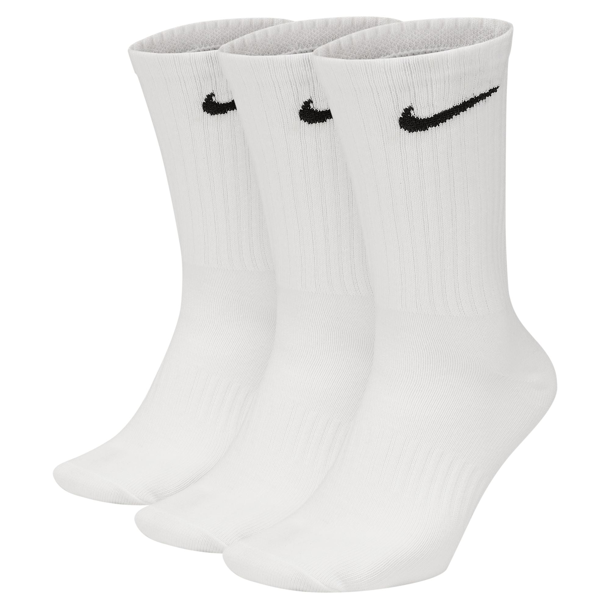 NIKE EVERYDAY 3-Pack White CREW SOCKS