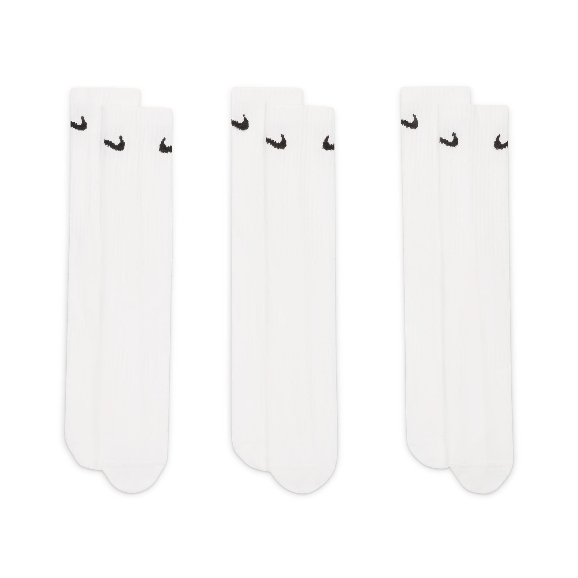 NIKE EVERYDAY 3-Pack White CREW SOCKS