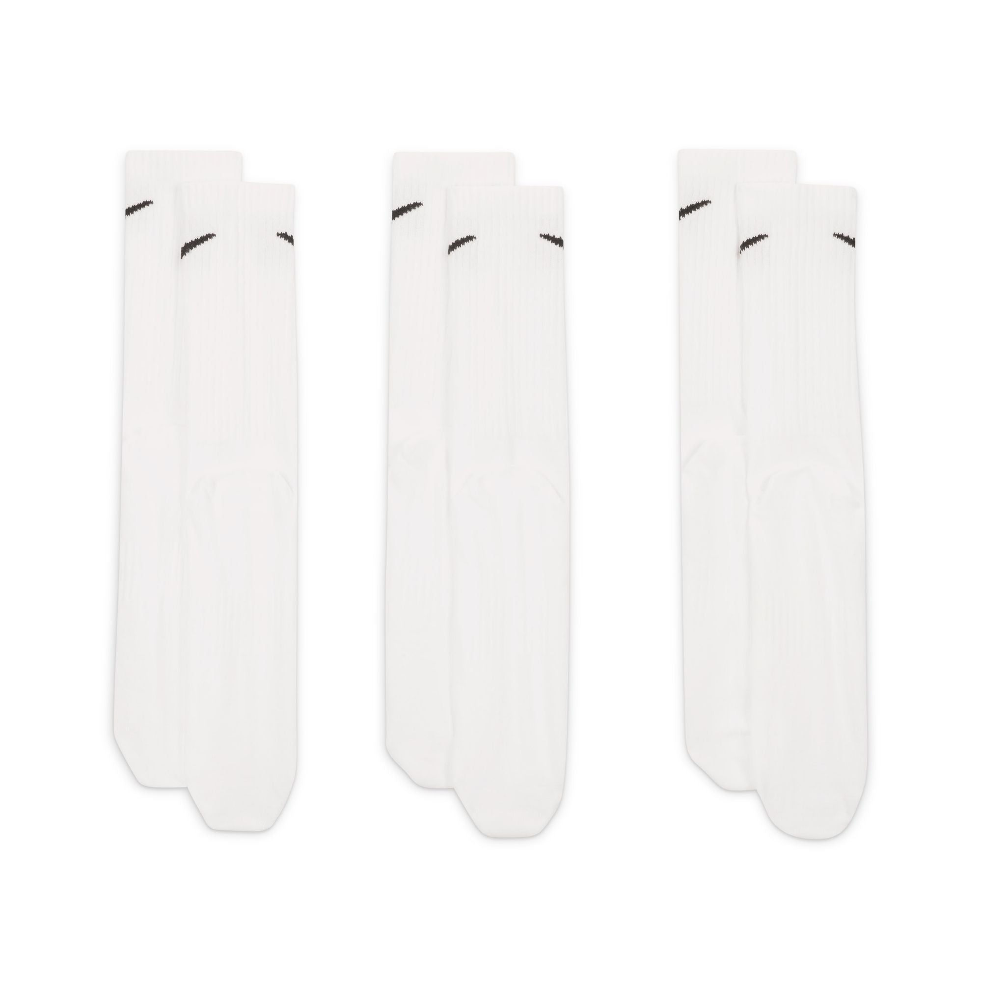 NIKE EVERYDAY 3-Pack White CREW SOCKS