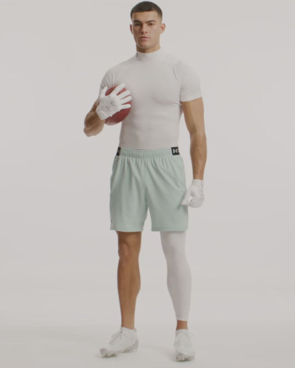 UA HeatGear Armour Compression Mock Short Sleeve (White)